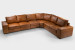 Nixon Four Piece Leather Corner Couch - Desert Tan