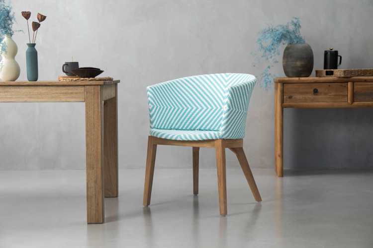 Cala Chair - Light Teal & White Armchairs