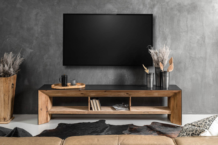 Cordoba TV Stand - 2.4m - Natural & Black TV Stands