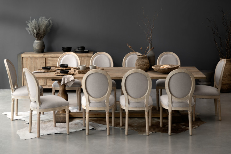 Bordeaux Olivia 10 Seater Dining Set - 2.7m - Grey -