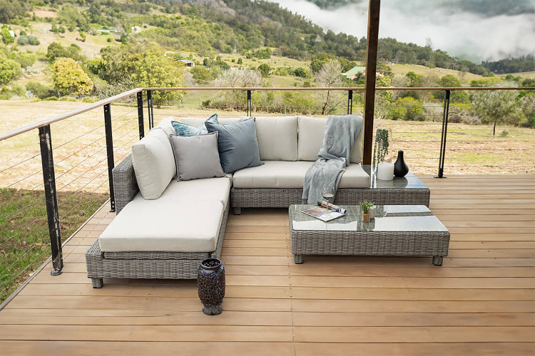 Milan Daybed Corner Patio Set Titanium | Patio Sets -