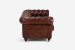 Jefferson Chesterfield 3 Seater Leather Couch - Brown