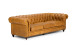 Jefferson Chesterfield 3-Seater Leather Couch - Tan Brown