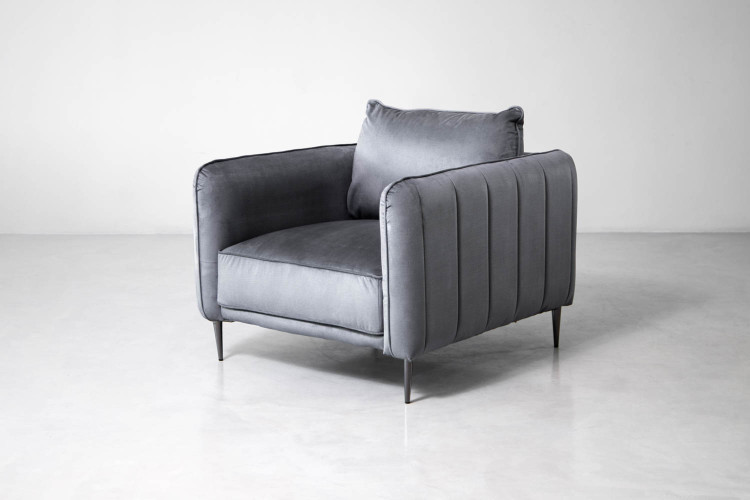 Ottavia Velvet Armchair - Grey