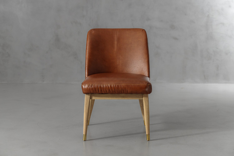 Cole Leather Dining Chair - Burnt Tan Dining Chairs - 1