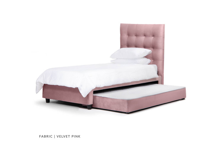 Alexa - 3/4 Dual Function Bed -  Velvet Pink Kids Beds - 1