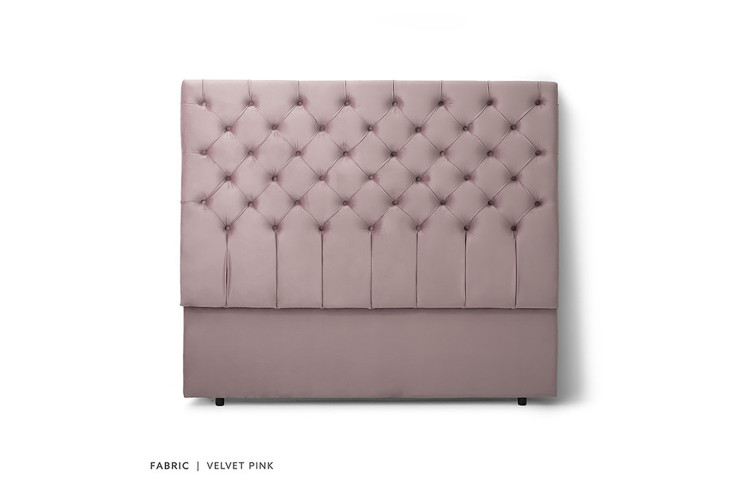 Bethany Headboard - Double - Velvet Pink Double Headboards - 1