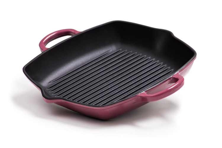 Nouvelle Cast Iron Square Grill-30cm- Plum Cookware - 1