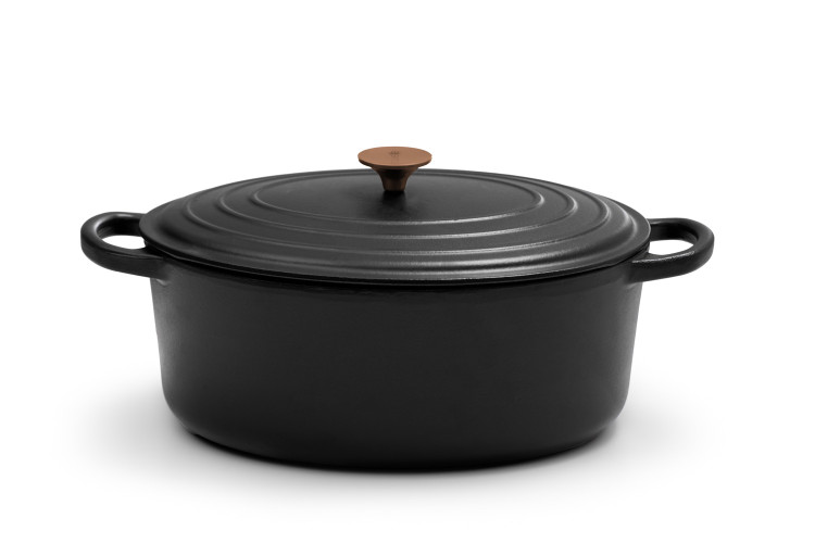 Nouvelle Cast Iron Oval Casserole-35cm-Matt Black Cookware - 1