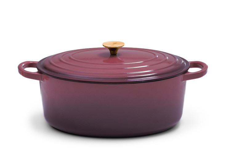 Nouvelle Cast Iron Oval Casserole-35cm-Plum Cookware - 1