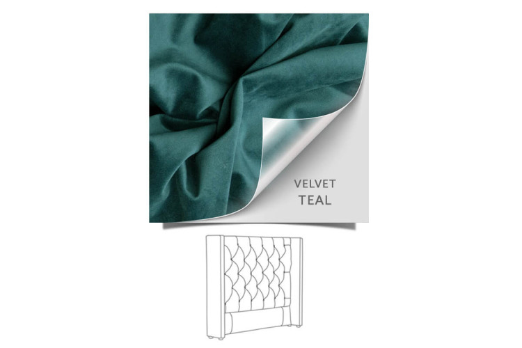 Hailey Headboard - Queen - Velvet Teal Queen Headboards - 1