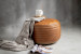 Croft Round Leather Ottoman - Tan Ottomans - 1