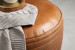 Croft Round Leather Ottoman - Tan Ottomans - 3