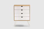 Tom 4 Drawer Cabinet - White & Natural -