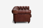 Jefferson Chesterfield 2 Seater Leather Couch - Brown -