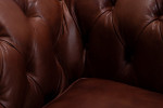 Jefferson Chesterfield 2 Seater Leather Couch - Brown -