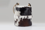 T-LDS-BKWH - Cow Hide Leather Door Stop - Black & White -