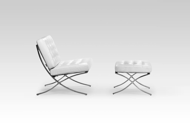 Replica Barcelona Chair + Footstool - White | Armchairs for Sale | Living | Cielo -