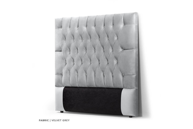 Catherine Diamond Tufted Bed - King | Velvet Grey