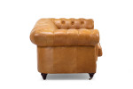 Jefferson Chesterfield 2 Seater Leather Couch -  Tan Brown -