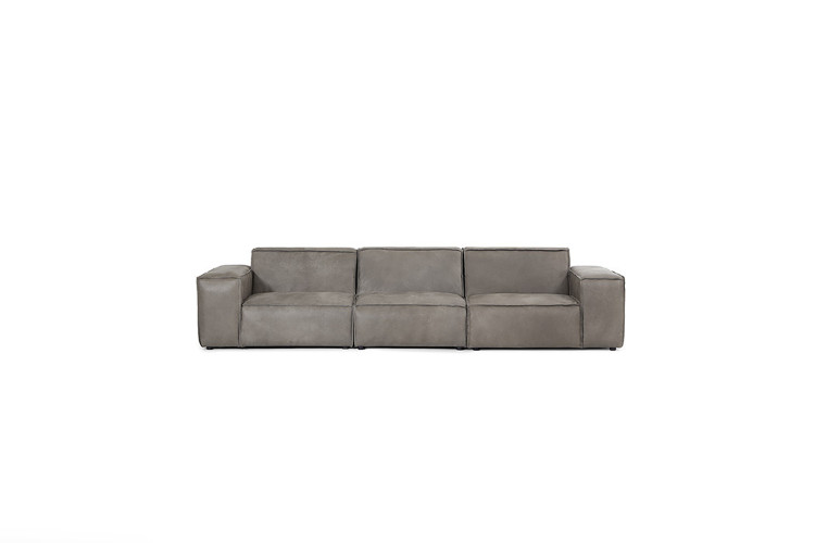 Jagger Leather Modular - 4 Seater Couch - Graphite Living Room Furniture - 3