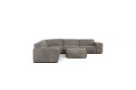 Jagger Leather Modular - Grand Corner Couch with Ottoman -