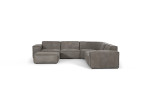 Jagger Leather Modular - Grand Corner Couch with Ottoman -