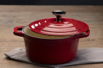 Red Nouvelle 20cm Cast Iron Casserole  - Red -