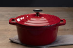 Red Nouvelle 20cm Cast Iron Casserole  - Red -