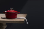 Red Nouvelle 20cm Cast Iron Casserole  - Red -