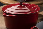 Red Nouvelle 20cm Cast Iron Casserole  - Red -