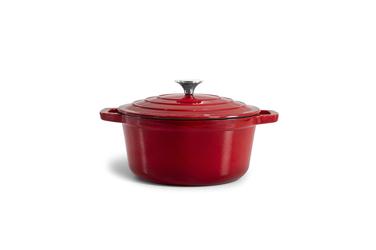 Red Nouvelle 20cm Cast Iron Casserole  - Red -