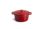 Red Nouvelle 20cm Cast Iron Casserole  - Red -