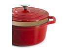 Nouvelle Cast Iron Casserole 24cm - Red -