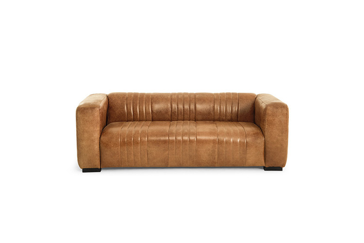 Rockefeller Leather Couch - Vintage Tan