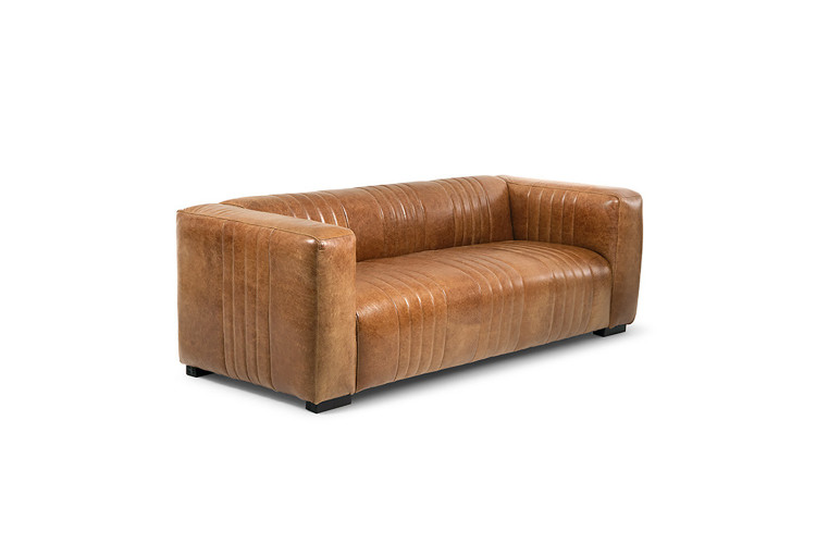 Rockefeller Leather Couch - Vintage Tan