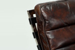 Morello Chaise Vintage Dark Brown Leather Lounger -