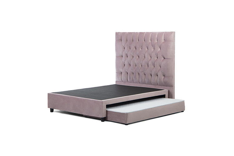 Skyler Dual Function Bed - Double - Velvet Pink Double Beds - 1