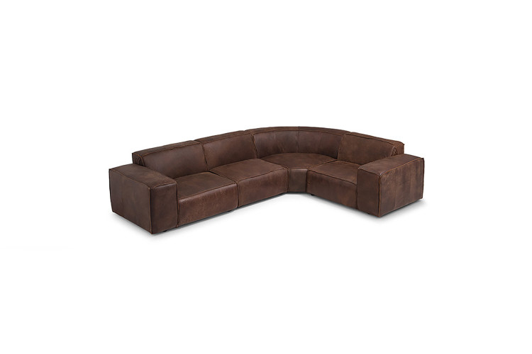 Jagger Leather Modular - Corner Couch Set - Spice Living Room Furniture - 1