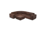 Jagger Leather Modular - Corner Couch With Ottoman - Zambezi Spice -