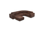 Jagger Leather Modular - Corner Couch With Ottoman - Zambezi Spice -