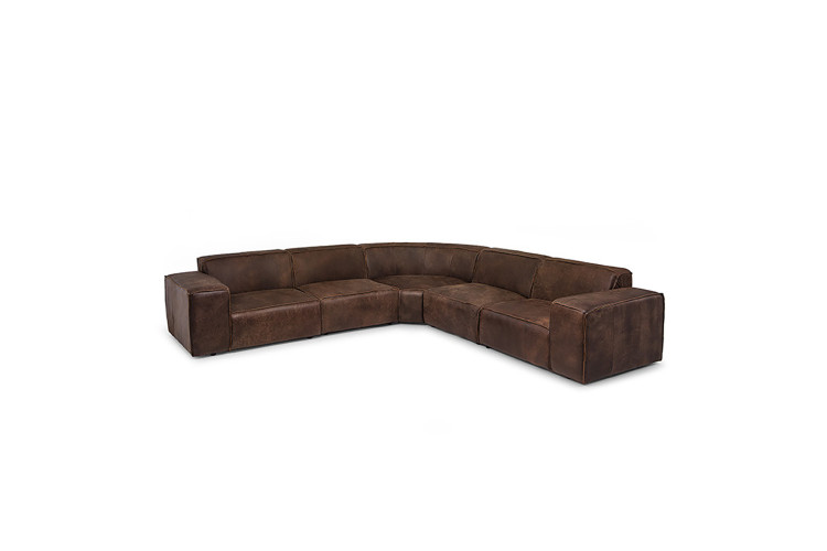 Jagger Leather Modular - Grand Corner Couch Set - Spice Modular Couches - 1