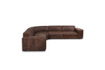 Jagger Leather Modular - Grand Corner Couch Set - Zambezi Spice -