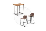 Lazera Bar Table + Halo Bar Chairs - Ginger -