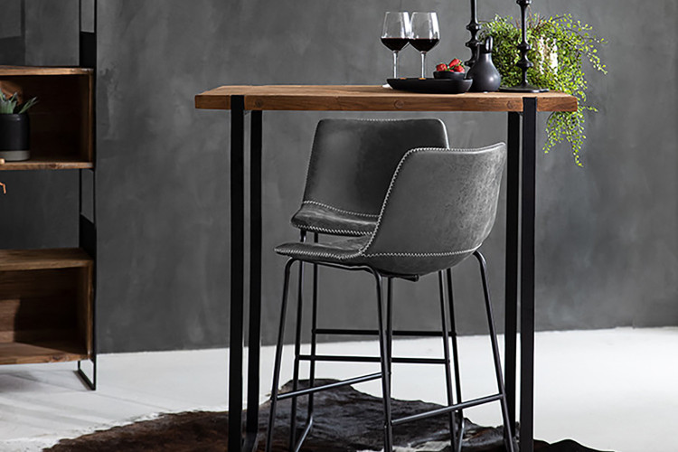 Lazera Bar Table + Halo Bar Chairs - Storm Grey -