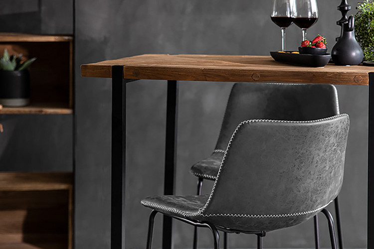 Lazera Bar Table + Halo Bar Chairs - Storm Grey -