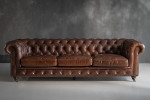 Jefferson Leather Lounge Suite - Vintage Brown -