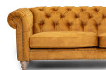 Lannfield 3 Seater Couch - Textured Velvet Mustard -