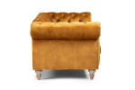 Lannfield 3 Seater Couch - Textured Velvet Mustard -