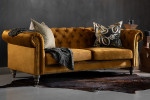 Lannfield 3 Seater Couch - Textured Velvet Mustard -